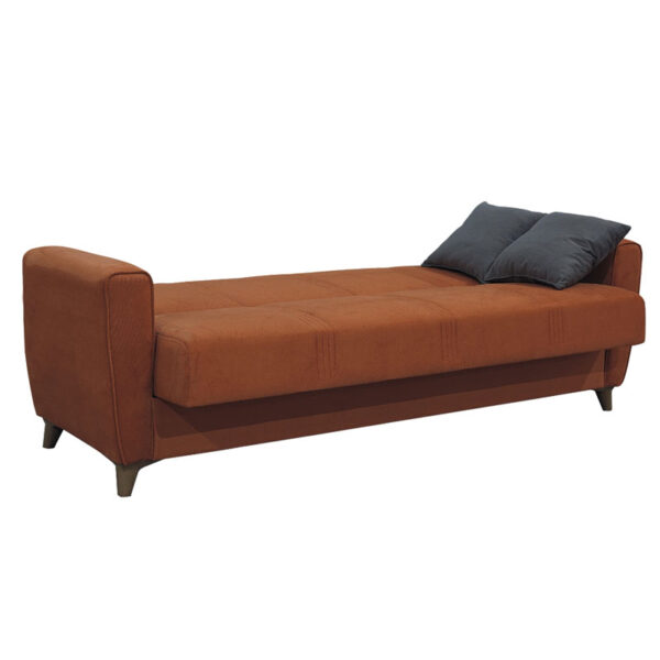 Kαναπές κρεβάτι Antony  3θέσιος ύφασμα βελουτέ κεραμιδί 210x75x85εκ