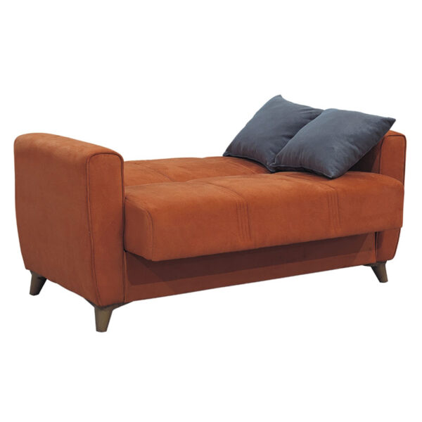 Kαναπές κρεβάτι Antony  2θέσιος ύφασμα βελουτέ κεραμιδί 150x75x85εκ