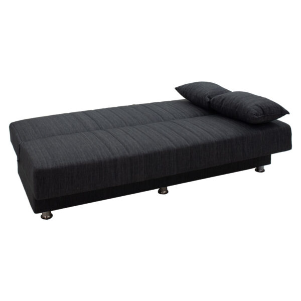 Kαναπές κρεβάτι Romina  3θέσιος ύφασμα ανθρακί 180x75x80εκ
