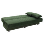 Kαναπές κρεβάτι Romina  3θέσιος ύφασμα βελουτέ πράσινο 180x75x80εκ