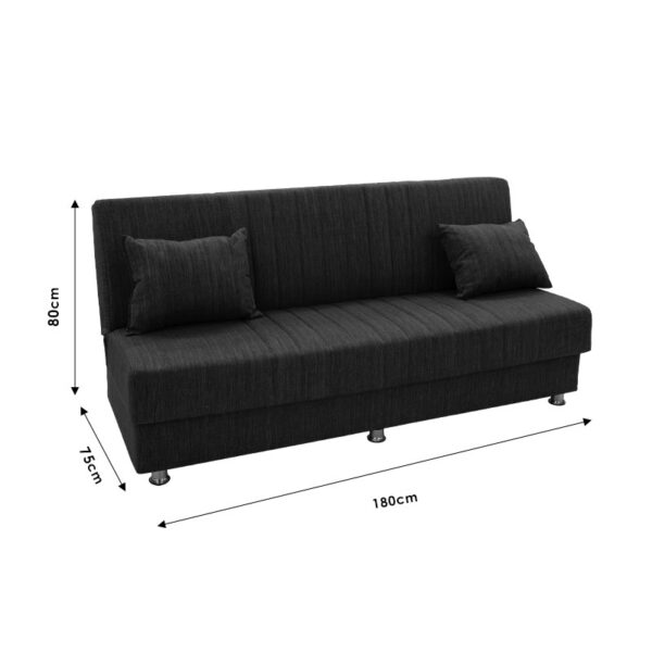 Kαναπές κρεβάτι Romina  3θέσιος ύφασμα βελουτέ πράσινο 180x75x80εκ