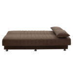 Kαναπές κρεβάτι Romina  3θέσιος ύφασμα βελουτέ μπεζ-μόκα 180x75x80εκ