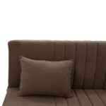 Kαναπές κρεβάτι Romina  3θέσιος ύφασμα βελουτέ μπεζ-μόκα 180x75x80εκ
