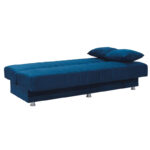 Kαναπές κρεβάτι Romina  3θέσιος ύφασμα βελουτέ μπλε 180x75x80εκ