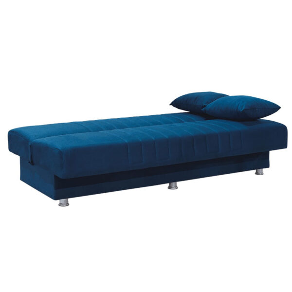 Kαναπές κρεβάτι Romina  3θέσιος ύφασμα βελουτέ μπλε 180x75x80εκ