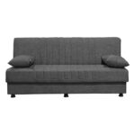 Kαναπές κρεβάτι Romina  3θέσιος ύφασμα ανθρακί 190x90x80εκ