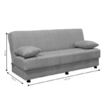 Kαναπές κρεβάτι Romina  3θέσιος ύφασμα μπεζ 190x90x80εκ