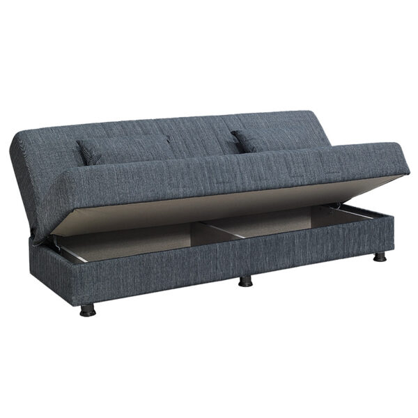 Kαναπές κρεβάτι Romina  3θέσιος ύφασμα σκούρο γκρι 190x90x80εκ