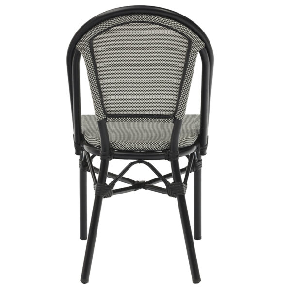 Καρέκλα Paris  αλουμίνιο μαύρο-textilene ασπρόμαυρο