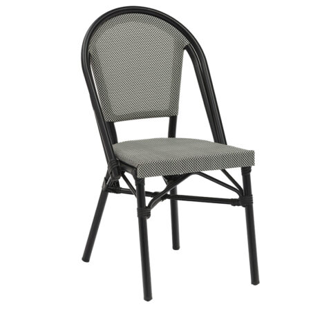 Καρέκλα Paris  αλουμίνιο μαύρο-textilene ασπρόμαυρο