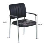 Καρέκλα επισκέπτη Lifelong  PU μαύρο-πόδι χρωμίου