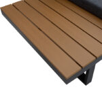 Σαλόνι Christie αλουμίνιο-plywood ύφασμα γκρι-φυσικό