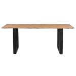 Τραπέζι Slim  μασίφ ξύλο ακακίας καρυδί-πόδι μαύρο 200x100x75.6εκ