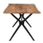 Τραπέζι Slim  μασίφ ξύλο ακακίας καρυδί-πόδι μαύρο 160x85x74.6εκ
