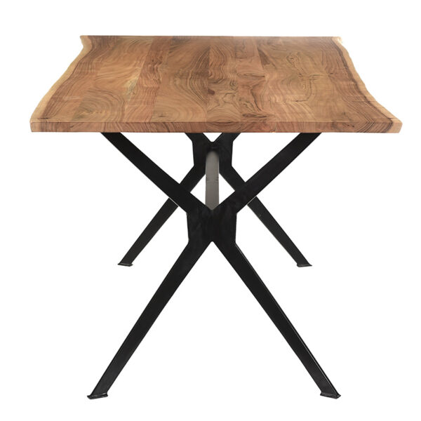Τραπέζι Slim  μασίφ ξύλο ακακίας καρυδί-πόδι μαύρο 160x85x74.6εκ