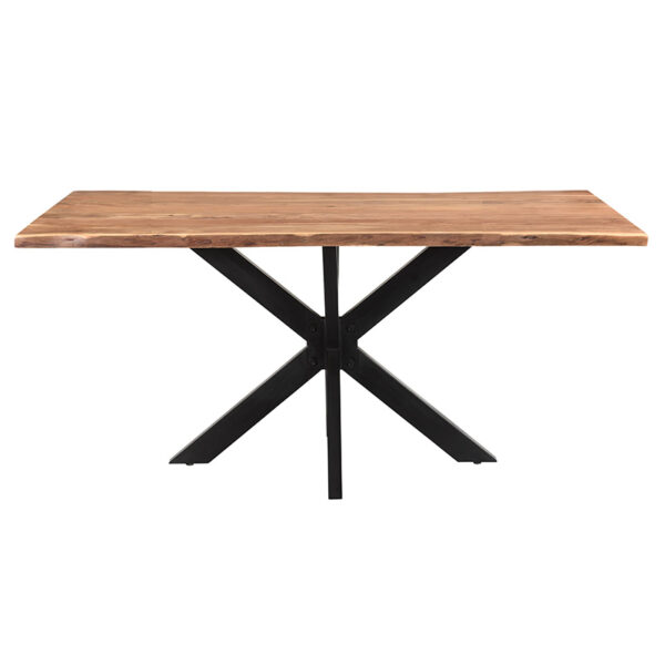 Τραπέζι Slim  μασίφ ξύλο ακακίας καρυδί-πόδι μαύρο 180x90x75.6εκ
