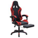 Καρέκλα γραφείου gaming με υποπόδιο Moza  PU μαύρο-κόκκινο