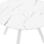Tραπέζι Annie  MDF λευκό μαρμάρου Φ100x76εκ