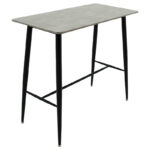 Tραπέζι μπαρ Harriet  MDF cement-μαύρο 120x60x105εκ