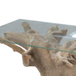 Τραπέζι σαλονιού Reef  γυαλί 6mm tempered-χειροποίητo μασίφ ξύλο φυσικό 100x70x51εκ