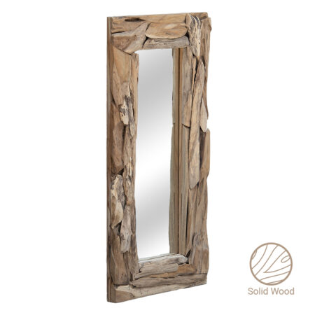 Καθρέπτης Areli  μασίφ ξύλο φυσικό 40x6x80εκ
