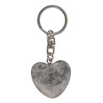 Μπρελόκ Κλειδιών Καρδιά Worry Stone Πολύχρωμο Πέτρα/Μέταλλο 3cm Σε Διάφορα Χρώματα