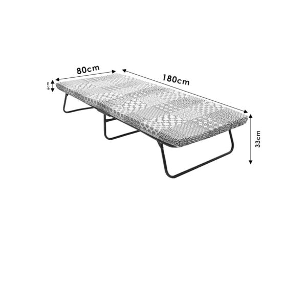 Ράντζο-κρεβάτι μονό Daxel  μεταλλικός σομιές 6εκ στρώμα 180x80εκ