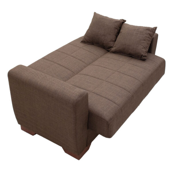 Kαναπές κρεβάτι Beverly  2θέσιος ύφασμα καφέ 153x80x78εκ
