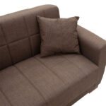 Kαναπές κρεβάτι Beverly  2θέσιος ύφασμα καφέ 153x80x78εκ