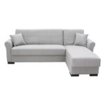 Γωνιακός καναπές κρεβάτι αναστρέψιμος Pasion  ύφασμα γκρι 240x155x84εκ