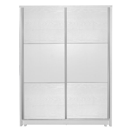 Ντουλάπα ρούχων Chase  δίφυλλη με συρόμενες πόρτες χρώμα λευκό 152.5x56.5x185εκ