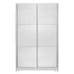 Ντουλάπα ρούχων Griffin  δίφυλλη με συρόμενες πόρτες χρώμα λευκό 121x56.5x180.5εκ