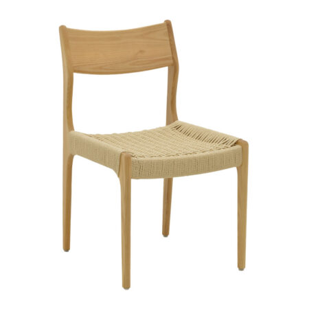 Καρέκλα Martina  ξύλο οξιάς φυσικό-έδρα φυσικό σχοινί 46x49x81εκ