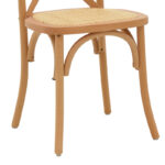 Καρέκλα Dylon  στοιβαζόμενη φυσικό ξύλο οξιάς-έδρα φυσικό rattan 48x52x89εκ
