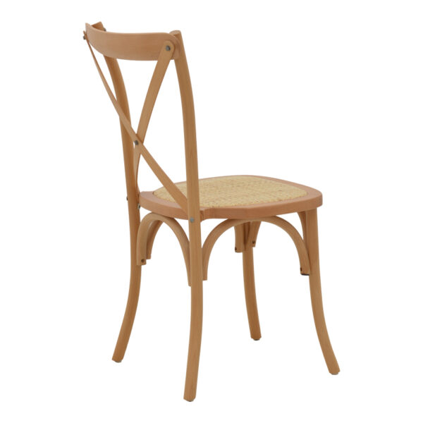 Καρέκλα Dylon  στοιβαζόμενη καρυδί ξύλο οξιάς-έδρα φυσικό rattan 48x52x89εκ