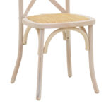 Καρέκλα Dylon  στοιβαζόμενη white wash ξύλο οξιάς-έδρα φυσικό rattan 48x52x89εκ