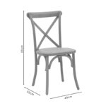 Καρέκλα Dylon  στοιβαζόμενη white wash ξύλο οξιάς-έδρα φυσικό rattan 48x52x89εκ