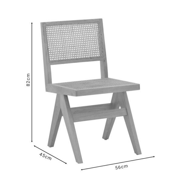 Καρέκλα Brenin  φυσικό rubberwood 45x56x82εκ