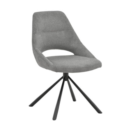 Καρέκλα Luciano  γκρι ύφασμα-πόδι μεταλλικό μαύρο 52x58x86εκ