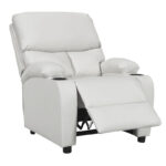Πολυθρόνα relax με ποτηροθήκη Gartia  λευκό PU 79x94x102εκ