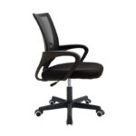 Καρέκλα γραφείου εργασίας Berto I  ύφασμα mesh μαύρο 56x47x85-95εκ