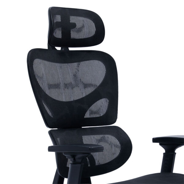 Καρέκλα γραφείου διευθυντή με υποπόδιο Thelonius  mesh μαύρο