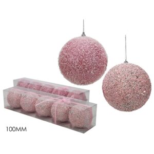 Μπάλα Με Glitter Ροζ Φ10cm Σετ 5Τμχ Σε 2 Σχέδια