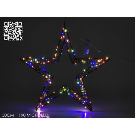 Αστέρι Διπλό 190 Πολύχρωμα Micro LED RGB Φ50cm