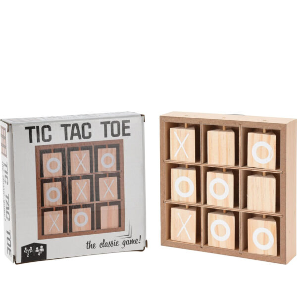 Παιχνίδι Tic-Tac-Toe Για 2 Παίχτες Φυσικό Ξύλο 13.5x3x13.5cm Για 4+ Ετών