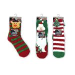 Ζευγάρι Κάλτσες Με Χριστουγεννιάτικη Διακόσμηση Αντιολισθητικές Πολύχρωμο Βαμβακερό Ένα Μέγεθος Σε Διάφορα Σχέδια