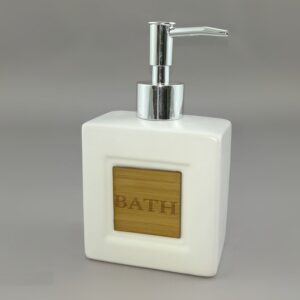 Ντισπένσερ 'Bath' Λευκό Κεραμικό/Μπαμπού