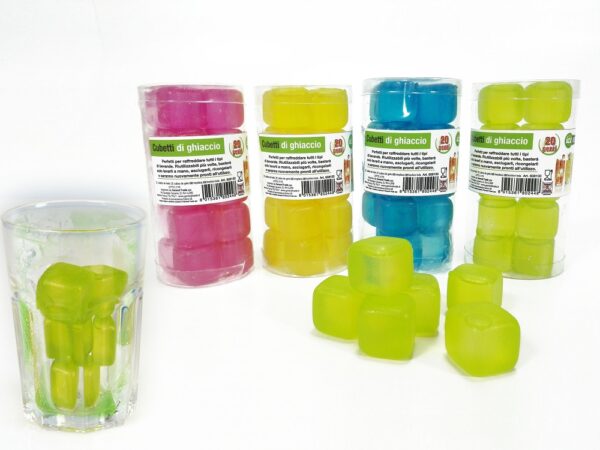 Παγοθήκη Κύβος  Διάφανο Πλαστικό Σετ 20Τμχ Σε 4 Χρώματα