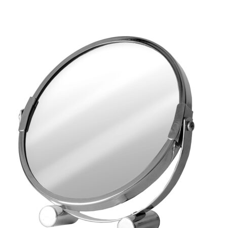 Καθρέπτης Στρογγυλός Επιτραπέζιος  Με Γυαλί 2 Υλικών Μέταλλο Φ17x18cm