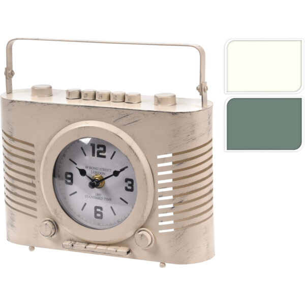 Ρολόι Επιτραπέζιο Ραδιόφωνο 20x7.5x20cm Μπαταρίας Σε 2 Χρώματα